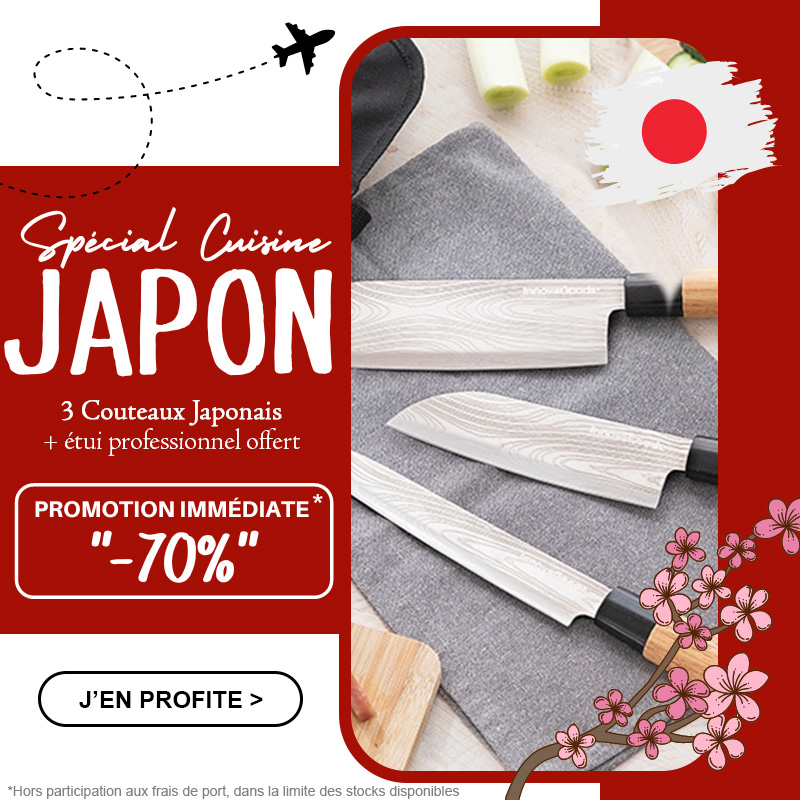 Recevez vos couteaux Japonais à -70%